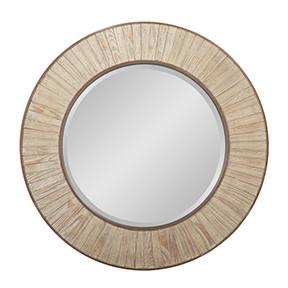 Round wood mirror